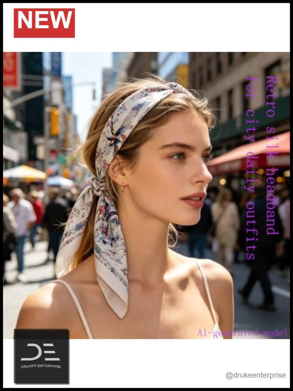 Silk Bandana Scarf for Women - Satin Head Wrap Hair Scarf 27.5